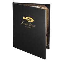 Menu Solutions CD920A Chadwick Collection 5 1/2" x 8 1/2" Customizable Leather-Like 2 View Booklet Menu Cover
