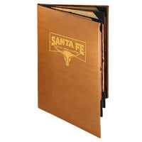 Menu Solutions BEL60B Bella Collection 5 1/2" x 11" Customizable Soft Leather-Like 6 View Booklet Menu Cover