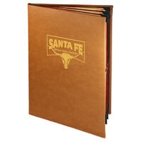 Menu Solutions BEL60D Bella Collection 8 1/2" x 14" Customizable Soft Leather-Like 6 View Booklet Menu Cover