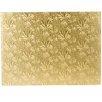 Enjay 1/4-13341834G12 18 3/4" x 13 3/4" Fold-Under 1/4" Thick Half Sheet Gold Cake Board