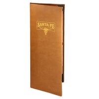 Menu Solutions BEL20BD Bella Collection 4 1/4" x 14" Customizable Soft Leather-Like 2 View Booklet Menu Cover