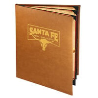 Menu Solutions BEL60C Bella Collection 8 1/2" x 11" Customizable Soft Leather-Like 6 View Booklet Menu Cover