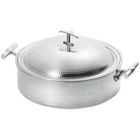 Eastern Tabletop 5904H 4 Qt. Hammered Stainless Steel Induction Pot with Lid and Double Handles