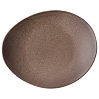 Luzerne Rustic by Oneida 1880 Hospitality L6753059342 9" Chestnut Porcelain Oval Coupe Plate - 24/Case
