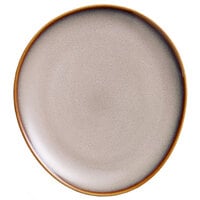 Luzerne Rustic by Oneida 1880 Hospitality L6753066324 7 1/4 inch Sama Porcelain Oval Coupe Plate - 36/Case