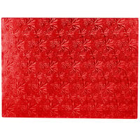 Enjay 1/2-13341834RED12 18 3/4" x 13 3/4" Fold-Under 1/2" Thick Half Sheet Red Cake Board