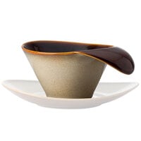 Luzerne Rustic by Oneida 1880 Hospitality L6753066529 7 oz. Sama Porcelain Teacup with Lip Handle - 24/Case
