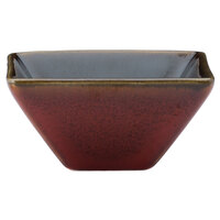 Luzerne Rustic by Oneida 1880 Hospitality L6753074940 2 oz. Crimson Porcelain Square / Triangular Dish - 72/Case