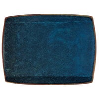 Oneida Studio Pottery Blue Moss by 1880 Hospitality F1468994359S 11" x 8 5/8" Porcelain Rectangular Plate - 12/Case