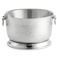 Tablecraft BTB2111 Round Double Wall Stainless Steel Beverage Tub with Base - 21 inch x 11 inch