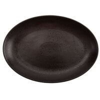 Luzerne Lava by Oneida 1880 Hospitality L6500000380 14 1/2" Porcelain Oval Platter / Fish Dish - 6/Case