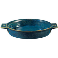 Oneida Studio Pottery Blue Moss by 1880 Hospitality F1468994300 23 oz. Porcelain Double-Handled Tapas Dish - 24/Case
