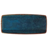 Oneida Studio Pottery Blue Moss by 1880 Hospitality F1468994760 10 1/2" x 4 5/8" Porcelain Narrow Sushi Plate - 24/Case