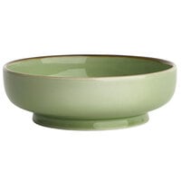 Oneida Studio Pottery Celadon by 1880 Hospitality F1463067301 14 oz. Porcelain Footed Bowl / Ramekin - 24/Case