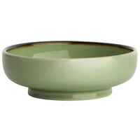 Oneida Studio Pottery Celadon by 1880 Hospitality F1463067293 9 oz. Porcelain Footed Bowl / Ramekin - 24/Case