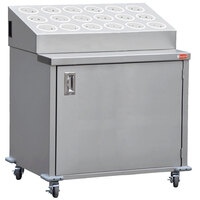 Steril-Sil ENC36-18RP-WHITE Stainless Steel Silverware Cart with 18 White Silverware Cylinders