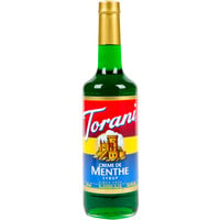 Torani Creme de Menthe Flavoring Syrup 750 mL Glass Bottle