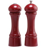 Chef Specialties 08600 Professional Series 8" Customizable Autumn Hues Candy Apple Red Pepper Mill and Salt Shaker