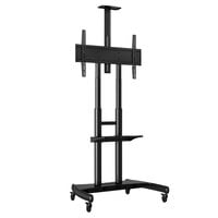 Luxor FP4000 Adjustable Height TV Cart with Shelf for 40" to 80" Screens
