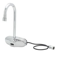 T&S EC-3105-VF5-TMV Wall Mounted ChekPoint Sensor Faucet with 4 1/8" Rigid Gooseneck Spout, 0.5 GPM Non-Aerated Spray Device, and Thermostatic Mixing Valve