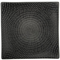 Luzerne Urban by Oneida 1880 Hospitality L6250000143S 9 1/2" Black Curved Square Porcelain Plate - 12/Case