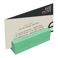 Menu Solutions WDBLOCK-MINI 3" Washed Teal Wood Mini Card Holder