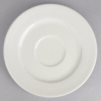 Luzerne Manhattan by Oneida 1880 Hospitality L5650000528 6 1/4" Warm White Porcelain Soup Cup Saucer - 48/Case