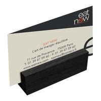 Menu Solutions WDBLOCK-MINI 3" Black Wood Mini Card Holder