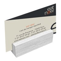 Menu Solutions WDBLOCK-MINI 3" White Wash Wood Mini Card Holder