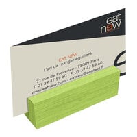 Menu Solutions WDBLOCK-MINI 3" Lime Wood Mini Card Holder