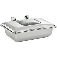 Vollrath 4644010 Mirage® 8 Qt. Full Size Induction Chafer with Glass Top and Full Size, 2.5" Deep Super Pan V® Stainless Steel Food Pan