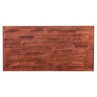 Lancaster Table & Seating 30" x 60" Wood Butcher Block Table Top with Mahogany Finish