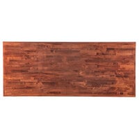 Lancaster Table & Seating Rectangular Wood Butcher Block Table Top with Mahogany Finish