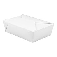 Fold-Pak 03BPWHITEM Bio-Pak 8" x 6" x 2 1/2" White Microwavable Paper #3 Take-Out Containers - 200/Case