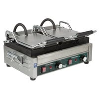 Waring WDG300 Two Grooved & Two Smooth Plate Panini Sandwich Grill - 17" x 9 1/4" Cooking Surface - 240V, 3120W