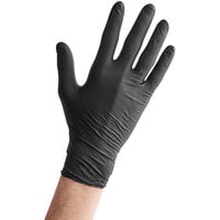 Lavex Pro Nitrile Black 6 Mil Heavy-Duty Powder-Free Textured Gloves - Large - 100/Box