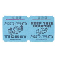 Blue 50/50 Marquee Raffle Tickets - 1000/Roll