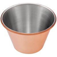 Choice 4 oz. Smooth Copper-Plated Stainless Steel Round Sauce Cup - 12/Pack