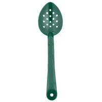 Thunder Group 11" Green Polycarbonate 1.5 oz. Perforated Salad Bar / Buffet Spoon