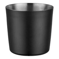 Acopa 16 oz. Matte Black Stainless Steel Appetizer / French Fry Holder with Flat Top