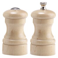 Chef Specialties 04300 Professional Series 4" Customizable Capstan Natural Maple Pepper Mill and Salt Shaker