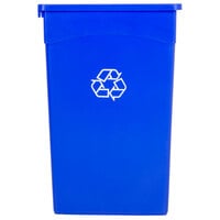 Continental 8322-1 23 Gallon Blue Rectangular Wall Hugger / Slim Recycle Bin