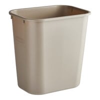 Rubbermaid FG295600BEIG 28 Qt. / 7 Gallon Beige Rectangular Wastebasket / Trash Can