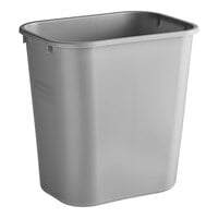 Rubbermaid FG295600GRAY 28 Qt. / 7 Gallon Gray Rectangular Wastebasket / Trash Can