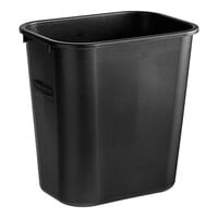 Rubbermaid FG295600BLA 28 Qt. / 7 Gallon Black Rectangular Wastebasket / Trash Can