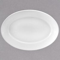 Oneida Botticelli by 1880 Hospitality R4570000367 12 1/2" x 9 1/4" Oval Bright White Porcelain Platter - 12/Case