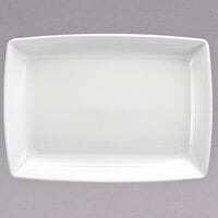 Oneida Botticelli by 1880 Hospitality R4570000371S 13 1/2" x 10" Rectangular Bright White Porcelain Platter - 12/Case