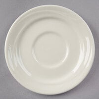 Oneida Espree by 1880 Hospitality F1040000500 5 1/2" Cream White China Saucer - 36/Case