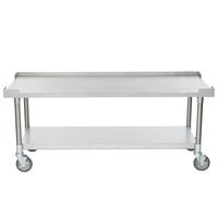 APW Wyott SSS-60C 16 Gauge Stainless Steel 60" x 24" Standard Duty Cookline Equipment Stand with Galvanized Undershelf and Casters