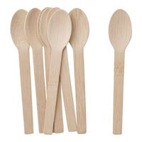 Bambu® 061600 Veneerware® 6 1/2" Disposable Bamboo Spoon - 250/Case